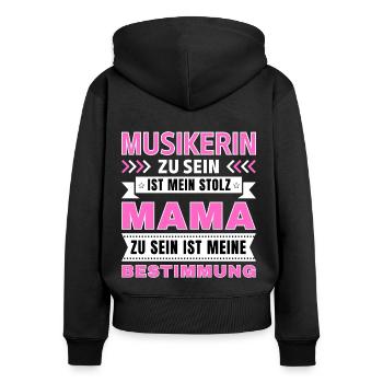Musikerin zu sein ist mein Stolz; Mama Geschenk - Frauen Premium Bio Zip Hoodie - Schwarz - Hinten - Julia (174cm)