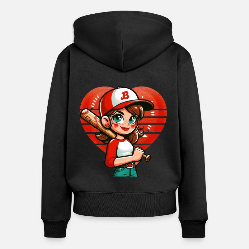 Joyeuse championne de baseball - Sweat à capuche zippé Premium bio Femme - noir
