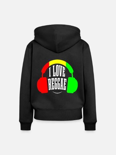 Reggae-Musik - Frauen Premium Bio Zip Hoodie - Schwarz