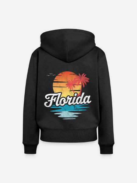 Florida - Frauen Premium Bio Zip Hoodie - Schwarz