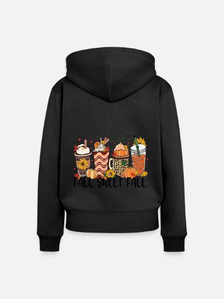 Herbst Süßer Herbst - Frauen Premium Bio Zip Hoodie - Schwarz