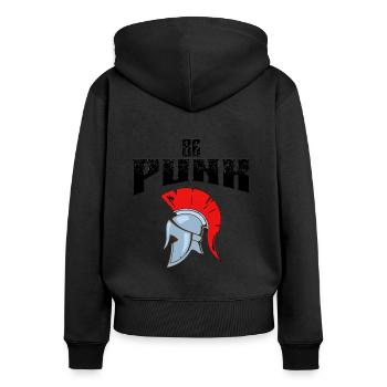 Be Punk - Sweat à capuche zippé Premium bio Femme - noir - Dos - Julia (174cm)
