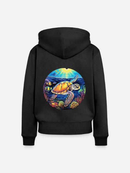 Mystische Marine Melodie - Frauen Premium Bio Zip Hoodie - Schwarz
