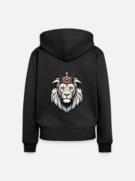 Glänzender König - Frauen Premium Bio Zip Hoodie - Schwarz