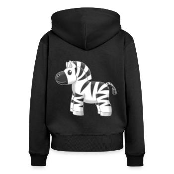 Gentil petit zèbre - Sweat à capuche zippé Premium bio Femme - noir - Dos - Julia (174cm)