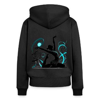 Dance - Frauen Premium Bio Zip Hoodie - Schwarz - Hinten - Julia (174cm)