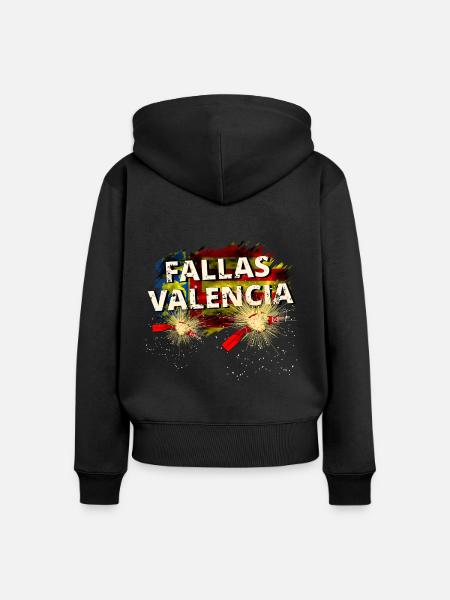 Fallas de Valencia - Frauen Premium Bio Zip Hoodie - Schwarz