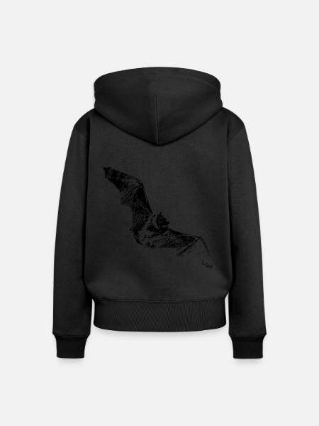 Fledermaus - Frauen Premium Bio Zip Hoodie - Schwarz