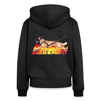 canisport malinois - Sweat à capuche zippé Premium bio Femme - noir - Dos - Julia (174cm)