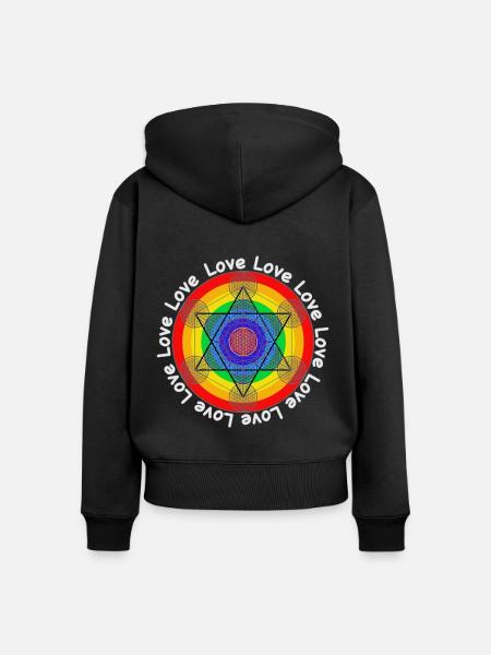 Energievolles Chakra Design - Frauen Premium Bio Zip Hoodie - Schwarz