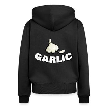 AIL - Sweat à capuche zippé Premium bio Femme - noir - Dos - Julia (174cm)