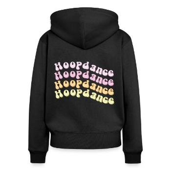 Danse du cerceau - Sweat à capuche zippé Premium bio Femme - noir - Dos - Julia (174cm)