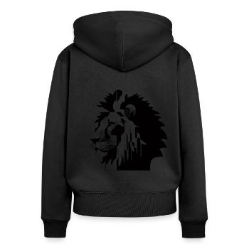 Geometric Lion - Women's Premium Organic Zip Hoodie - black - Back - Julia (174cm)