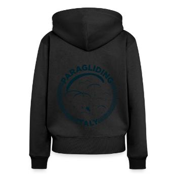 Paragliding Italy - Frauen Premium Bio Zip Hoodie - Schwarz - Hinten - Julia (174cm)