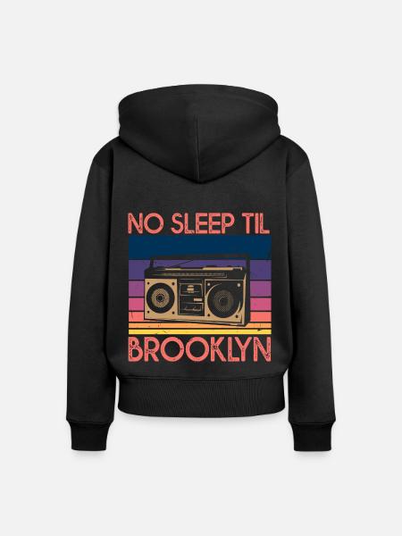 No Sleep Til Brooklyn - Frauen Premium Bio Zip Hoodie - Schwarz