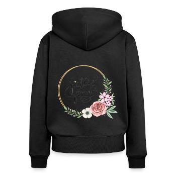 Sœurs pour toujours - Sweat à capuche zippé Premium bio Femme - noir - Dos - Julia (174cm)