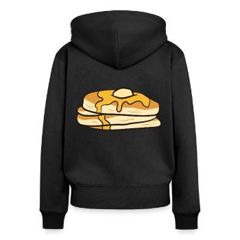 Pancakes - maple syrup and butter - Women's Premium Organic Zip Hoodie - black - Back - Julia (174cm)