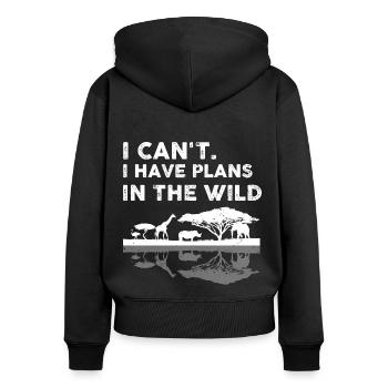 Afrikanische Familienreise Design für Afrika - Frauen Premium Bio Zip Hoodie - Schwarz - Hinten - Julia (174cm)