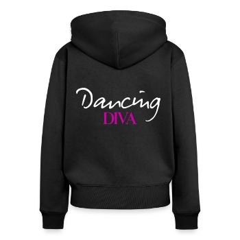 Reine de la diva dansante sur la piste de danse - Sweat à capuche zippé Premium bio Femme - noir - Dos - Julia (174cm)