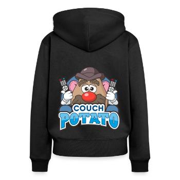 Mr. Potato Head Couch Potato - Women's Premium Organic Zip Hoodie - black - Back - Julia (174cm)