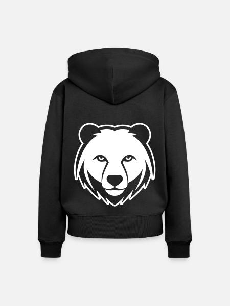 Eisbär Kopf Polar bär - Frauen Premium Bio Zip Hoodie - Schwarz