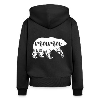 Mama Bear - Women's Premium Organic Zip Hoodie - black - Back - Julia (174cm)