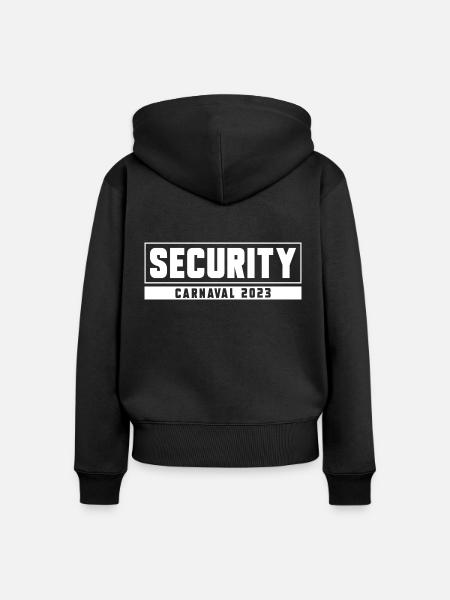 SICHERHEIT Karneval 2023 - Frauen Premium Bio Zip Hoodie - Schwarz