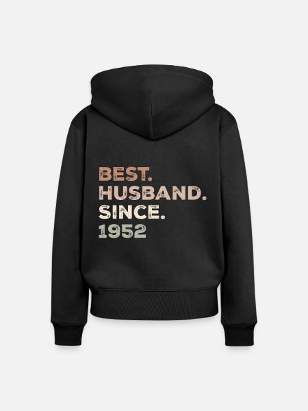 Bester Ehemann seit 1952 Jubiläumsgeschenk - Frauen Premium Bio Zip Hoodie - Schwarz