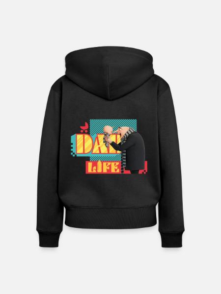 Minions Dad Life Gru En Gru Junior - Vrouwen Premium Bio ziphoodie - zwart