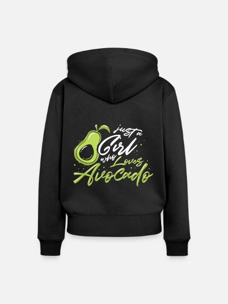 Avocado - Frauen Premium Bio Zip Hoodie - Schwarz