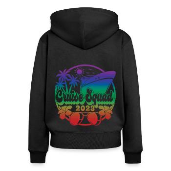 Cruise Squad 2023 Croisière Famille Amis Vacances - Sweat à capuche zippé Premium bio Femme - noir - Dos - Julia (174cm)