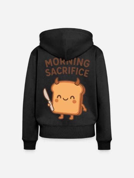 Morgendlicher Opfer-Toast - Frauen Premium Bio Zip Hoodie - Schwarz