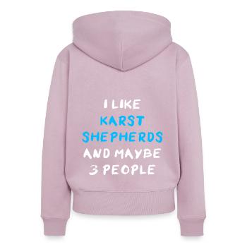 Karst Shepherd - Women's Premium Organic Zip Hoodie - dusky pink - Back - Julia (174cm)