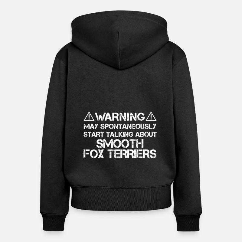 Fox Terrier lisse - Sweat à capuche zippé Premium bio Femme - noir