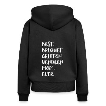 Briquet Griffon Vendeen Mom - Frauen Premium Bio Zip Hoodie - Schwarz - Hinten - Julia (174cm)