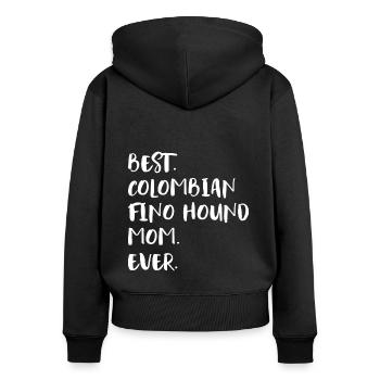 Colombian Fino Hound Mom - Frauen Premium Bio Zip Hoodie - Schwarz - Hinten - Julia (174cm)
