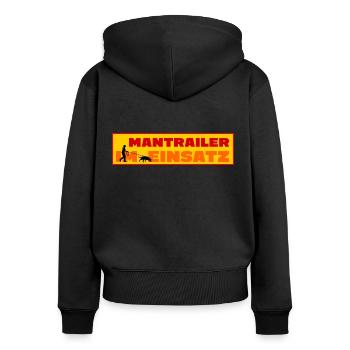 Mantrailer im Einsatz (Frau) - Frauen Premium Bio Zip Hoodie - Schwarz - Hinten - Julia (174cm)