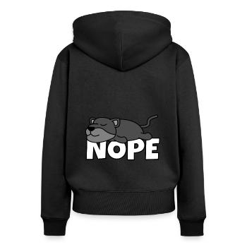 Panthère noire - Sweat à capuche zippé Premium bio Femme - noir - Dos - Julia (174cm)