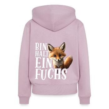 Bin halt ein Fuchs Fuchsliebhaber Statement - Frauen Premium Bio Zip Hoodie - Altrosa - Hinten - Julia (174cm)