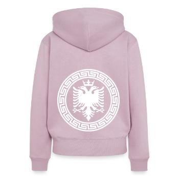 Republic of Albania Albania Shqipëria Tirana Albanians - Women's Premium Organic Zip Hoodie - dusky pink - Back - Julia (174cm)