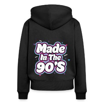 années quatre-vingt-dix - Sweat à capuche zippé Premium bio Femme - noir - Dos - Julia (174cm)