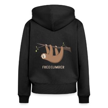 Sloth Sloth Fremclimber - Sweat à capuche zippé Premium bio Femme - noir - Dos - Julia (174cm)