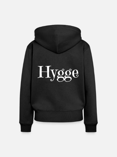Hygge - skandinavische Gemütlichkeit (weiß) - Premium økologisk hoodie med lynlås til kvinder - sort