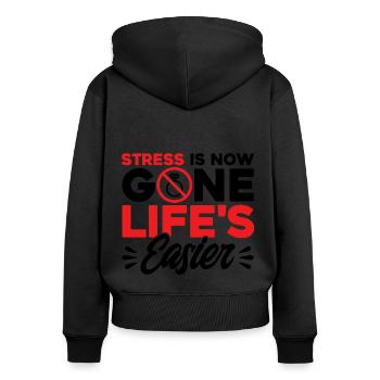 Geschiedene Ex Partner Geschieden Geschenk - Frauen Premium Bio Zip Hoodie - Schwarz - Hinten - Julia (174cm)