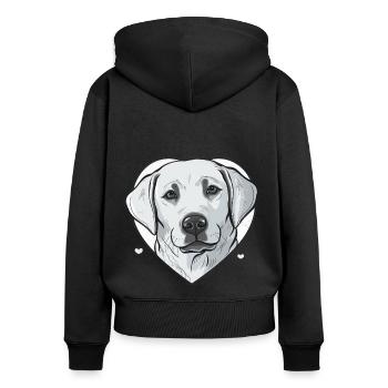 Cœur du Labrador - Sweat à capuche zippé Premium bio Femme - noir - Dos - Julia (174cm)