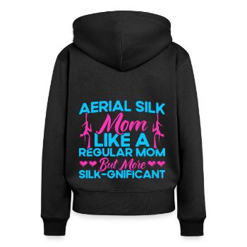 Aerial Silk Aerial Acrobats Aerial Yoga Workout Gesc - Women's Premium Organic Zip Hoodie - black - Back - Julia (174cm)