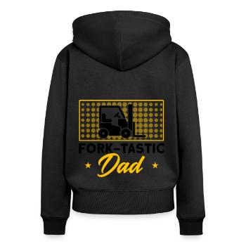 Forklift Driver Forklift Father Gift - Women's Premium Organic Zip Hoodie - black - Back - Julia (174cm)