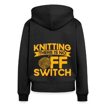Tricoter Fil Tricoter Quilting Cadeau - Sweat à capuche zippé Premium bio Femme - noir - Dos - Julia (174cm)