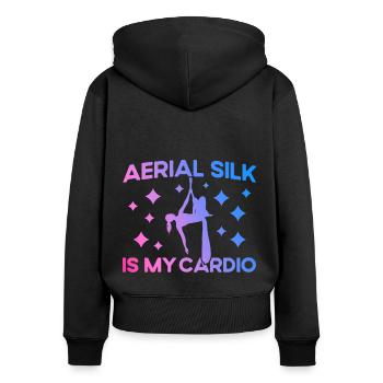 Aerial Silk Aerial Yoga Gymnastinnen Aerial Yoga G - Frauen Premium Bio Zip Hoodie - Schwarz - Hinten - Julia (174cm)
