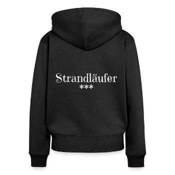 Strandläufer - Frauen Premium Bio Zip Hoodie - Schwarz - Hinten - Julia (174cm)